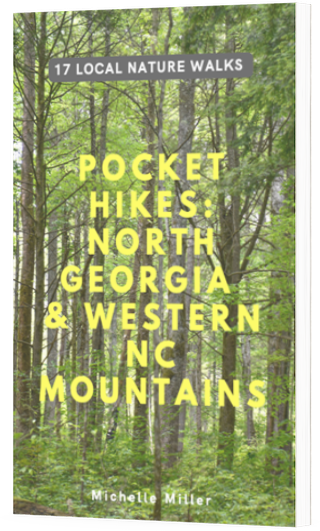 smartmockups_llatest A book that Michelle Miller published that highlights 17 different Nature Walks in the North GA Mountains and Western NC